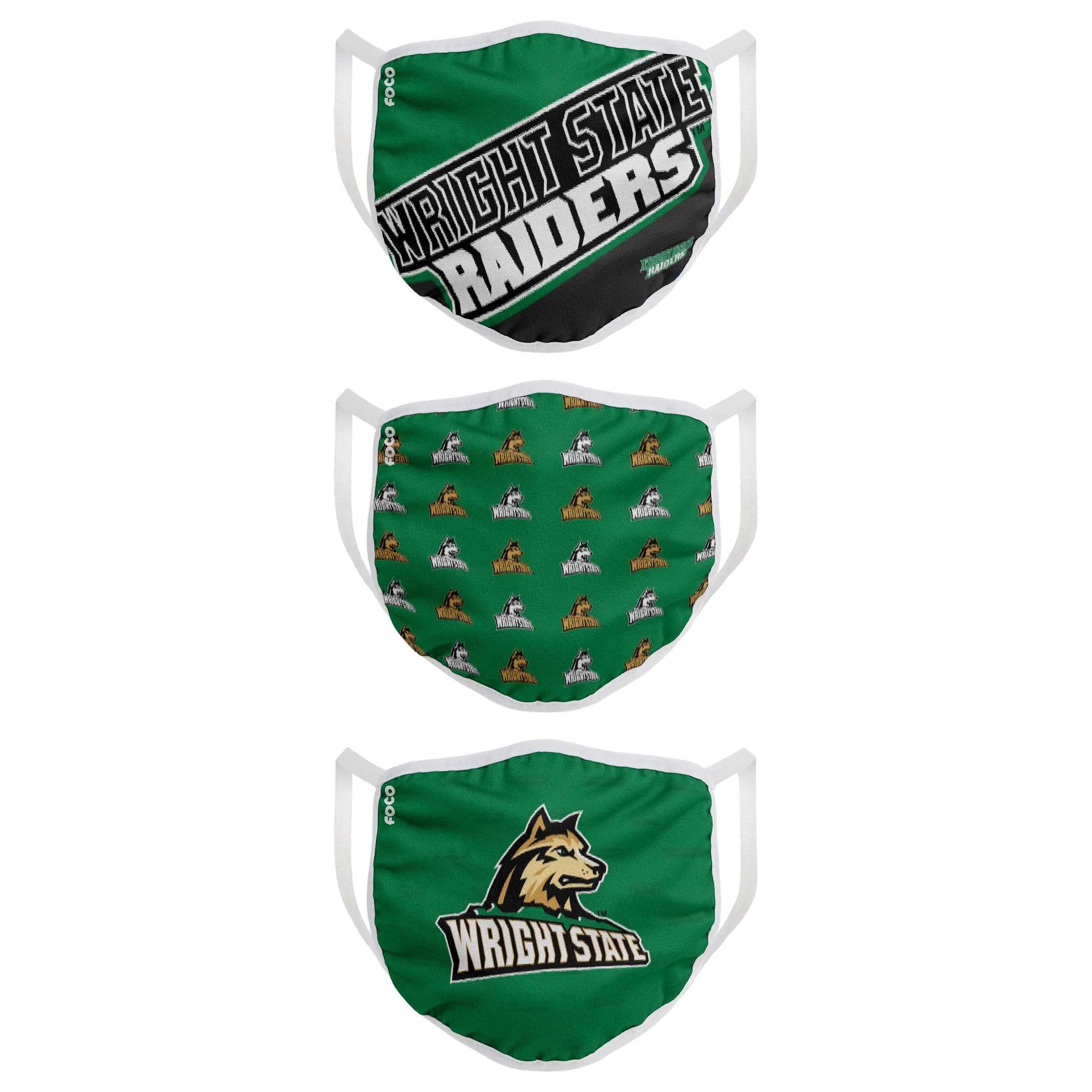 Wright State Raiders NCAA Gametime 3 Pack Face Cover - Image 4