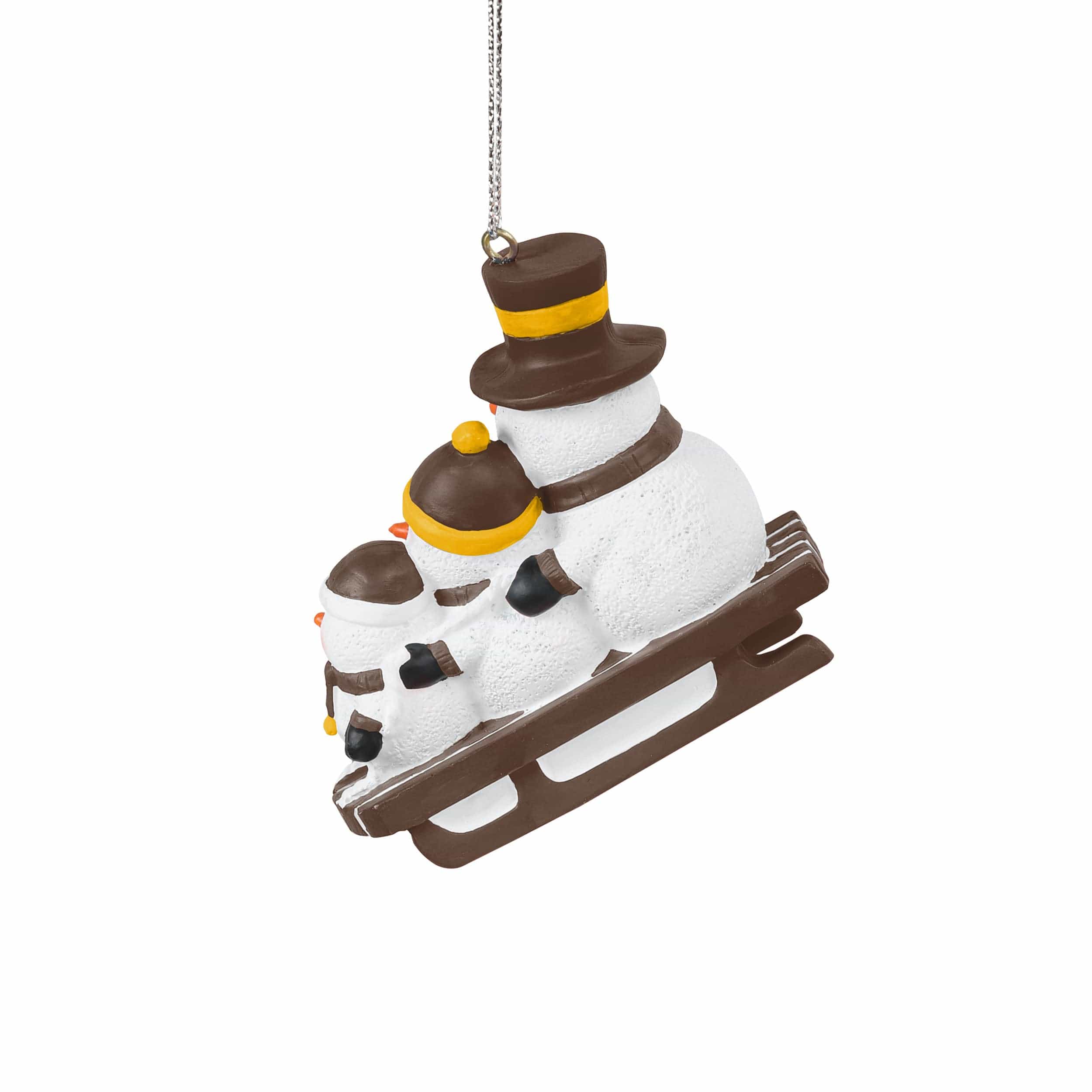 Wyoming Cowboys NCAA Sledding Snowmen Ornament - Image 3