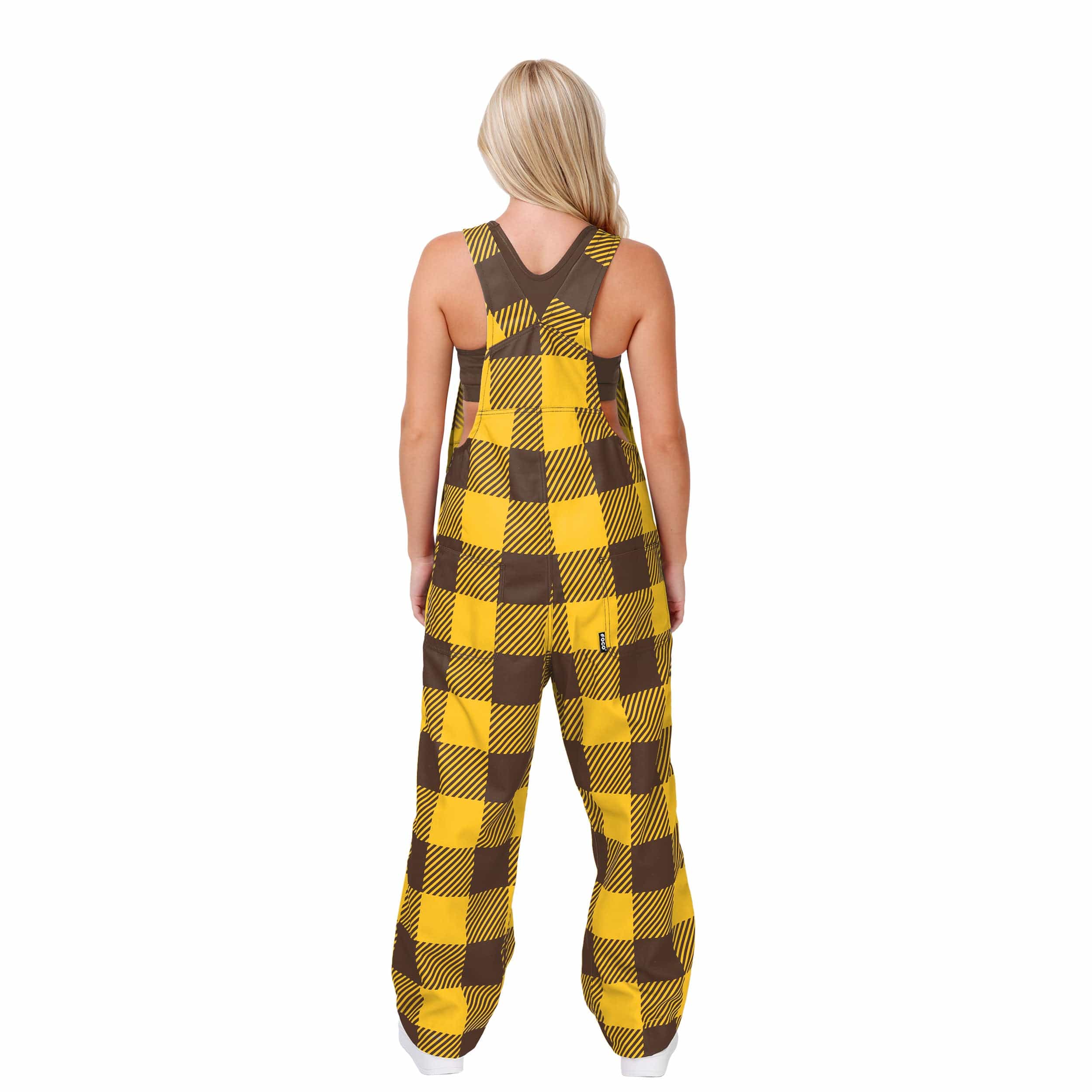 Wyoming Cowboys NCAA Womens Plaid Bib Overalls - Image 2