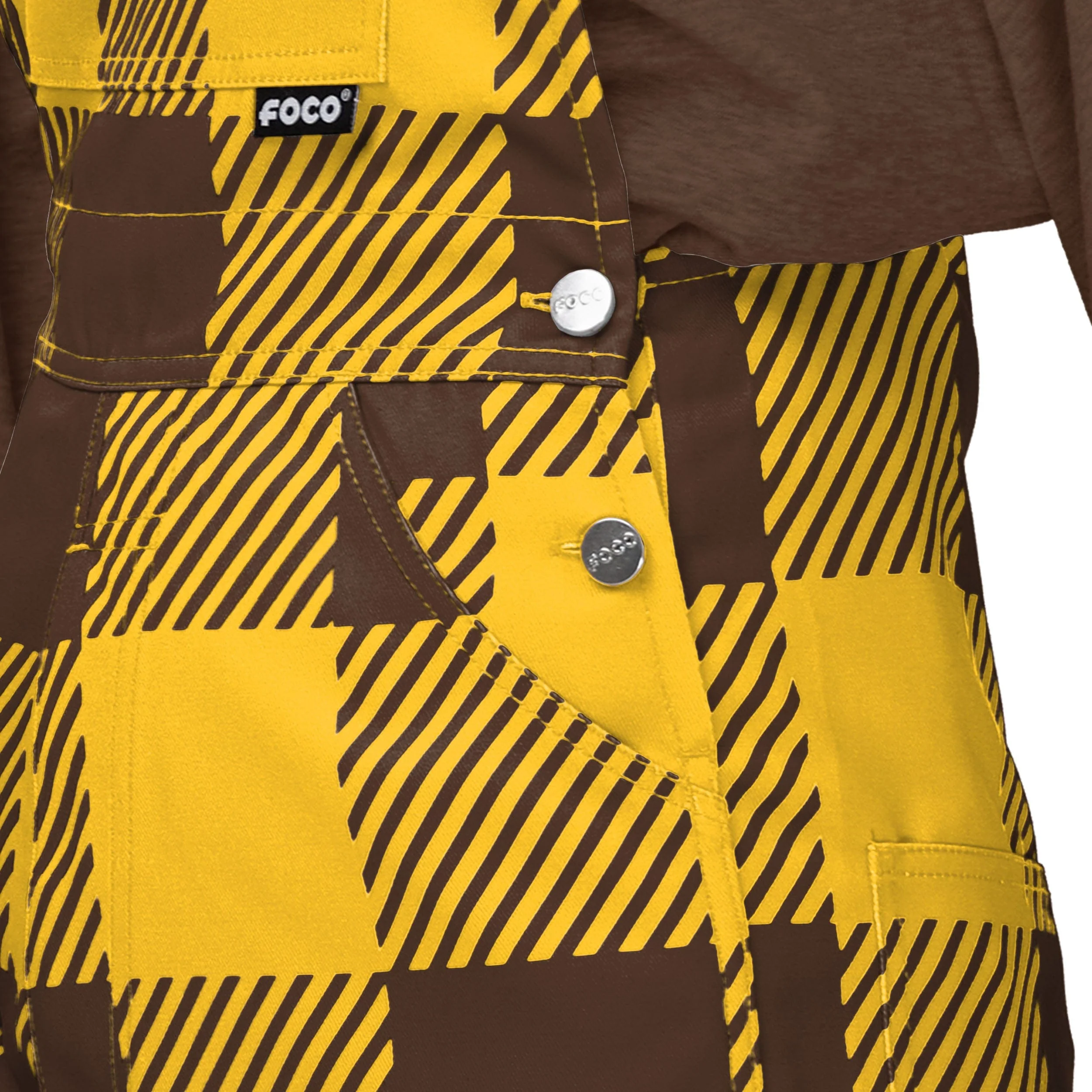 Wyoming Cowboys NCAA Womens Plaid Bib Overalls - Image 5